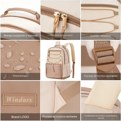 Miniatura 3 de WINDARS Mochila Escolar para Adolescentes Niñas, Mochila Universitaria Estética Bolsa de Libros Grande para Mujeres Estudiantes Bolsa de Moda