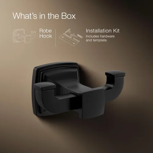 Miniatura 9 de Kohler 27411-BL Riff Gancho doble para bata, negro mate