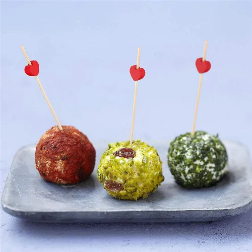 Miniatura 4 de Minisland Red Love - Palillos de cóctel de bambú, 4.7 pulgadas de largo, para aperitivos, decoración de novia, boda, fiesta de San Valentín