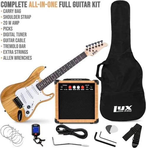 Miniatura 2 de LyxPro - Guitarra eléctrica de 36 pulgadas y kit para niños con guitarra de tamaño 3/4 para principiantes, amplificador, seis cuerdas, dos púas