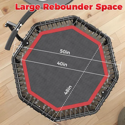 Miniatura 6 de HYD-Parts 40"/48“ Rebounder Trampoline for Adults with Bungee Cords, Portable Fitness Exercise Mini Trampoline, Small Rebounder Indoor/Outdoor