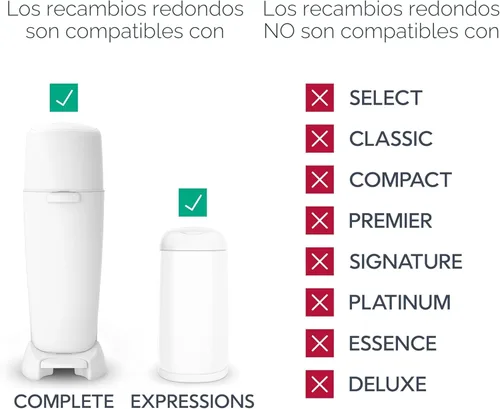 Miniatura 5 de Paquete de recarga redonda Diaper Genie Essentials de 4 Contiene hasta 1280 pañales para recién nacidos Cuenta con película continua sin perfume