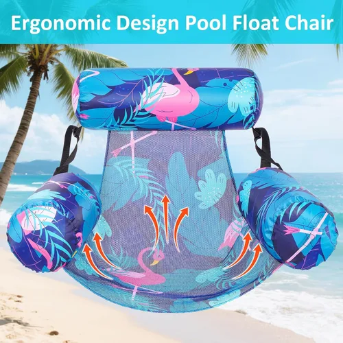 Miniatura 3 de Silla flotante inflable para piscina, paquete de 2 flotadores de piscina para adultos, resistentes, sillas flotantes de agua, flotadores inflables