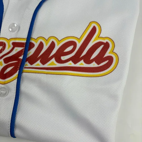 Miniatura 5 de Venezuela - Camiseta de béisbol clásica de manga corta con botones de malla, para hombre y mujer, camiseta de Venezuela beisbol