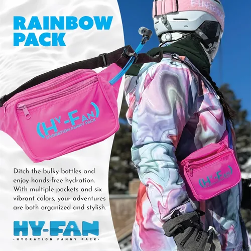 Miniatura 2 de HY-FAN Riñonera de hidratación con vejiga, 17 onzas, sin BPA, diseño manos libres, bolsillos seguros, ideal para actividades atléticas al aire Verde