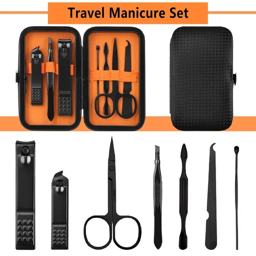 Miniatura 6 de Juego de manicura para hombres, cortaúñas, juego de cuidado personal, kits de aseo de uñas, juego de cuidado de uñas para viajes, herramientas