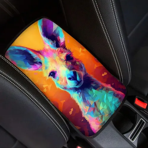 Miniatura 10 de Funda para reposabrazos de automóvil, ajuste universal para la mayoría de automóviles, SUV, camiones, sedán, patrón fresco, plegable, cómoda, Oso