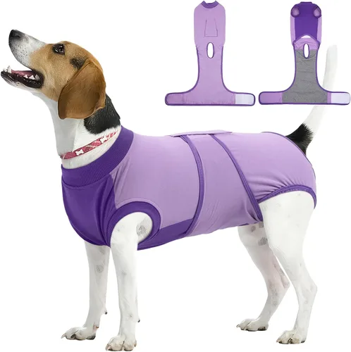 Miniatura 42 de Kuoser Traje de recuperación para perros, traje suave de esterilización para perros para recuperación de cirugía femenina, traje de recuperación