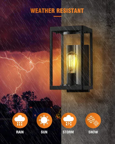 Miniatura 5 de Beionxii Luz de Pared al Aire Libre del Atardecer al Amanecer, Apliques de Pared Exterior Modernos para Porche, Lámpara de Porche, Aluminio Negro 2