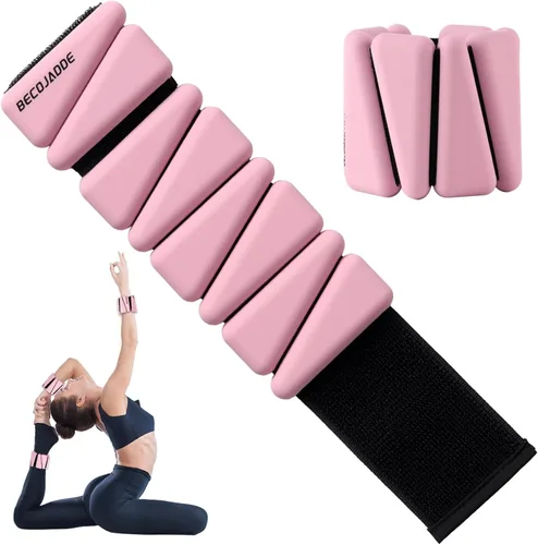 Miniatura 33 de BECOJADDE Juego de pesas de tobillo de 2 (1 libra/2 libras/3 libras cada una) Pesas ajustables de muñeca para mujeres y hombres, pesas portátiles