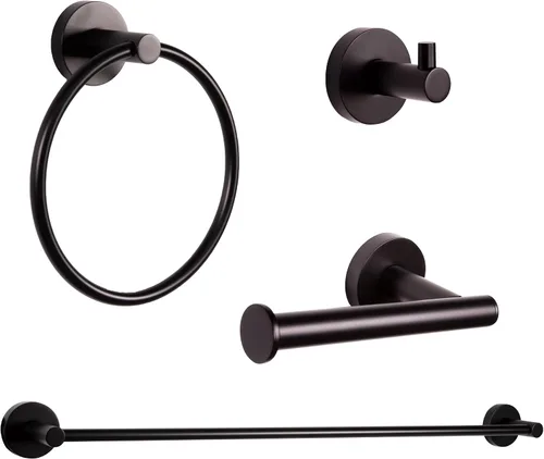 Miniatura 22 de Design House 582734-BGD Kelton - Gancho para bata, color negro mate, dorado satinado