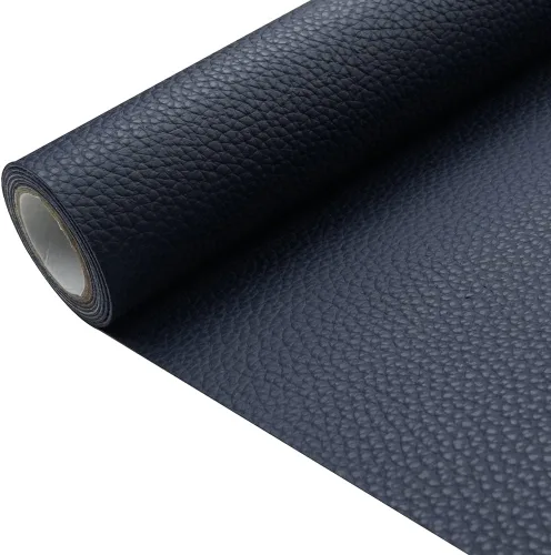 Miniatura 20 de Tela de cuero de imitación de textura litchi azul bebé PU 11.8x53.14 pulgadas (30x135 cm) de 1.13 mm de espesor para tapicería, manualidades