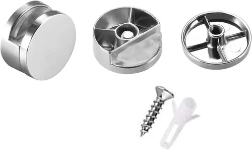 Miniatura 4 de Clips de espejo, espejo de aleación de zinc, clip de vidrio flotante, pequeño y redondo montado en la pared, soporte para espejos de baño, espejo