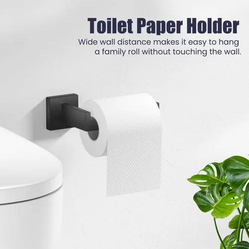 Miniatura 5 de Juego de accesorios de hardware para baño: juego de barra de toallas de baño de 5 piezas, toalleros para baño montados en la pared, SUS304 de acero