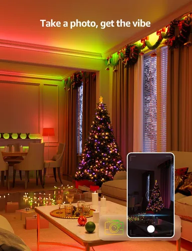 Miniatura 4 de Lepro Tira de luces LED inteligentes S2 AI – Tiras de luz RGBCW de 16.4 pies con 2700K-5700K blanco cálido sintonizable, segmento de color DIY