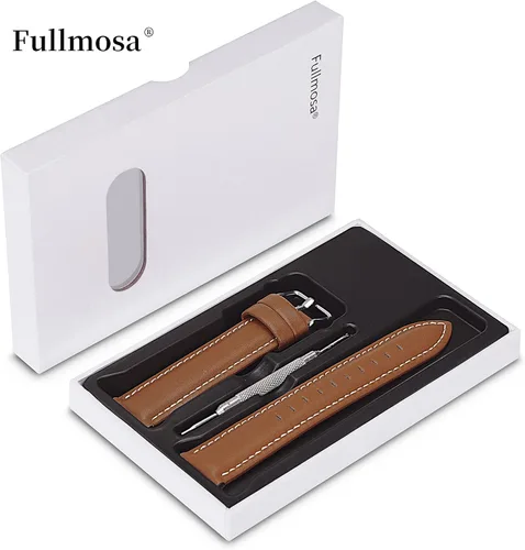 Miniatura 8 de Fullmosa Genuine Leather 14mm 16mm 18mm 19mm 20mm 22mm and 24mm Watch Bands, Quick Release Watch Band for Men and Women, Fits Samsung Galaxy Watch
