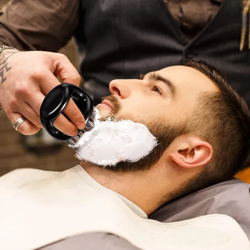 Miniatura 5 de Paquete de 4 cepillos para barba para hombres, cepillos de barba, cepillo de barbero para nudillos, cepillos para cara y cuello, suministros