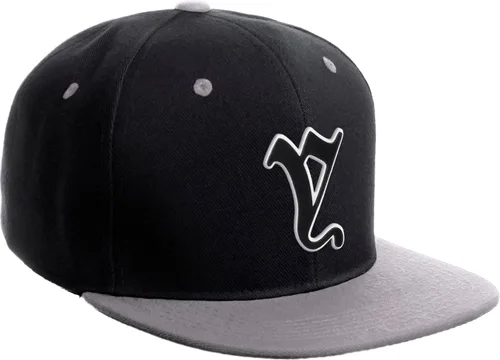 Miniatura 1678 de Daxton Gorra clásica con visera de billete plano con letras del alfabeto inglés antiguo de la A a la Z