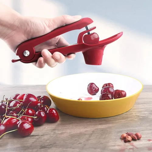 Miniatura 5 de Descorazonador de cerezas de acero inoxidable, descorazonador de cerezas con diseño de cerradura para hacer mermelada de cereza, quitar semillas