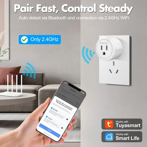 Miniatura 2 de DeeprClean Mini enchufes inteligentes que funcionan con Alexa, enchufe Wifi compatible con Google Assistant, toma controlada por aplicación