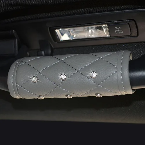 Miniatura 24 de Paquete de 2 fundas brillantes para manija de puerta de seguridad para automóviles, con cristales brillantes, almohadillas protectoras para manija