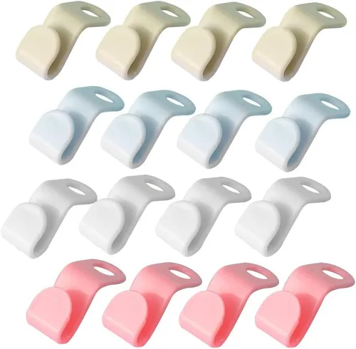 Ganchos de 4 colores para colgar 100 unidades, organizador de armario, perchas apilables que ahorran espacio para armario
