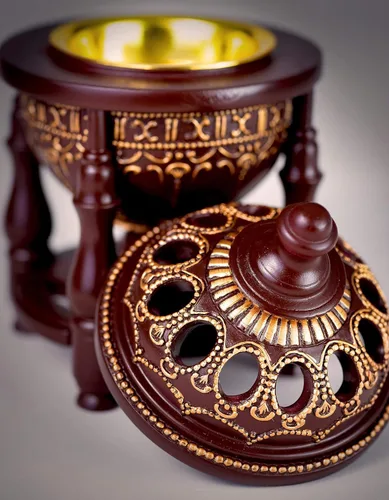 Miniatura 7 de AM Quemador de incienso de carbón – Quemador Bakhoor, quemador de resina de incienso Oud para oficina y decoración del hogar, 4 pilares lujosos