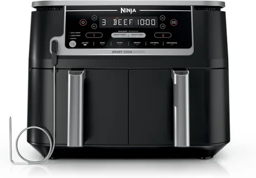 Miniatura 14 de Ninja Foodi Air Fryer 6 en 1 con megaZone de 7 cuartos y divisor de cesta para proteínas grandes y comidas completas Cocina 2 alimentos a la vez
