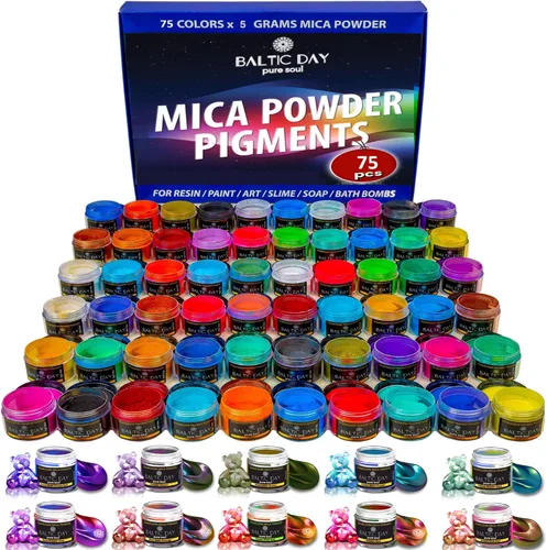 Miniatura 10 de BALTIC DAY - Chameleon Mica Powder, 8 Jars of Color Shift Mica Set - Epoxy Resin Color Pigment - Chameleon Powder Glitter - Holographic Mica Powder