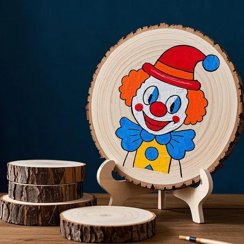 Miniatura 6 de JEUIHAU 6 piezas de rebanadas de madera natural sin terminar de 8 a 10 pulgadas, discos redondos de madera para corteza de árbol, círculos de madera