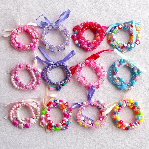 Miniatura 3 de Elesa Miracle Juego de 36 pulseras de cuentas para niñas y adolescentes, juego de pulsera de juego de simulación, Policarbonato, No es una piedra