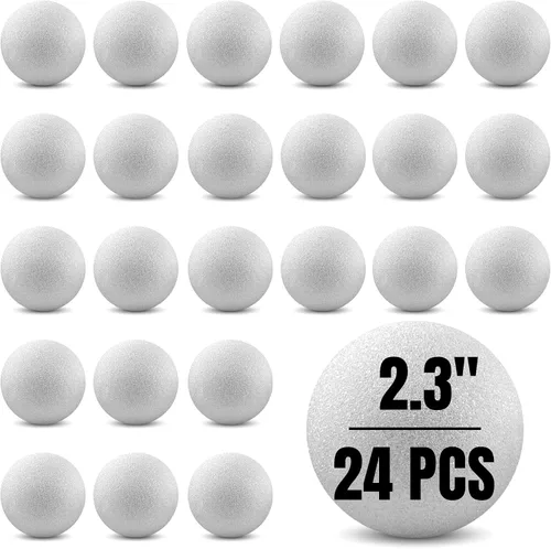 Miniatura 20 de Hygloss Bolas redondas de espuma para manualidades 6 piezas de espuma blanca de 3.8 pulgadas (XPS) para artes, pequeñas bolas de espuma