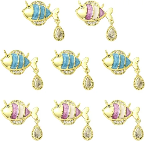 Miniatura 11 de Stiesy 10 dijes de circonita cúbica transparente de Virgen María, chapados en oro de 18 quilates, dije religioso para rosario, collar, joyería, Flor