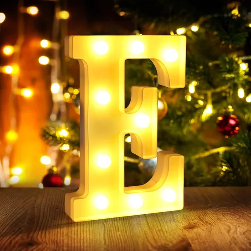 Miniatura 26 de Símbolo Ampersand LED Grande &, Letras de Marquesina Cartel 26 Letras del Alfabeto y 10 Números Luminosos para Decoración de Fiestas, Números