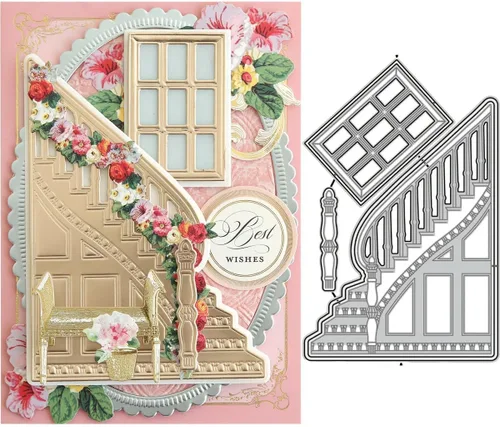 Miniatura 5 de Lapoo Troqueles de Corte de Metal con Marcos de Fondos 3D para Scrapbooking, Nuevos Troqueles de Corte DIY para Hacer Tarjetas de Álbum, Decoración