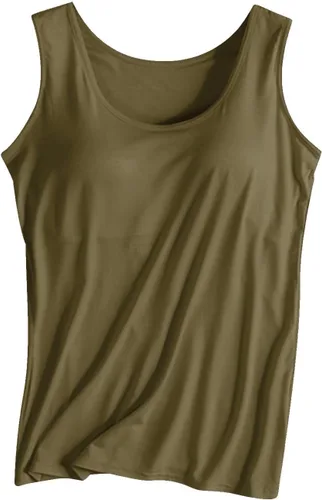 Miniatura 16 de Camiseta sin mangas con brasier integrado para mujer, sin mangas, correa ancha, ropa de dormir básica, para entrenamiento, yoga, camisola acolchada