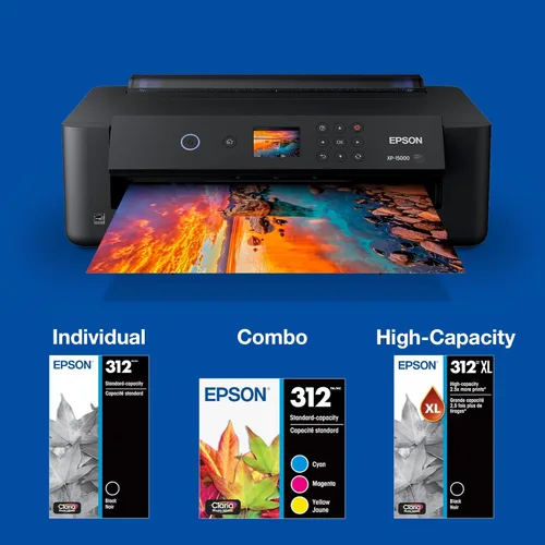 Miniatura 5 de EPSON 312 Claria Photo HD Ink Cartucho negro de alta capacidad (T312XL120-S) funciona con Expression Photo XP-8500, XP-8600, XP-8700, XP-15000
