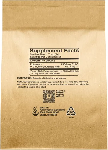 Miniatura 2 de Pure Original Ingredients Potasio BHB, (8 oz) D-beta-hidroxibutirato de potasio, puro