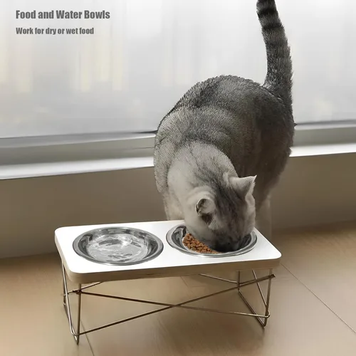 Miniatura 6 de Cuencos de acero inoxidable para gatos, cuencos de comida poco profundos para gatos, plato pequeño de metal para mascotas para gatitos y gatos