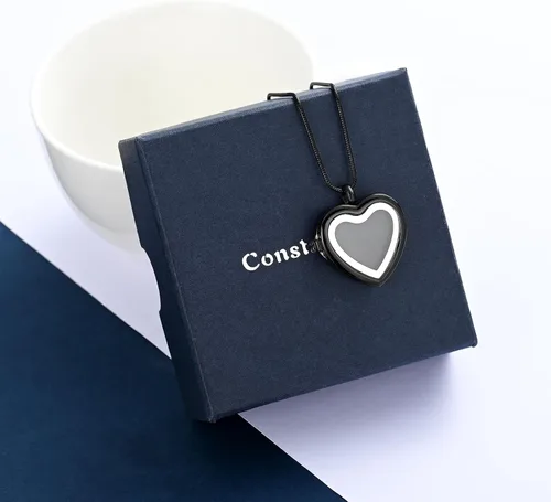 Miniatura 70 de constantlife Joyería de cremación para cenizas – Colgante de corazón conmemorativo collar de urna conmemorativa soporte para cenizas de acero