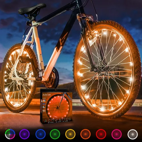 Miniatura 11 de Activ Life Paquete de 2 luces LED para ruedas de bicicleta con baterías incluidas, obtén un 100% más brillante y visible desde todos los ángulos