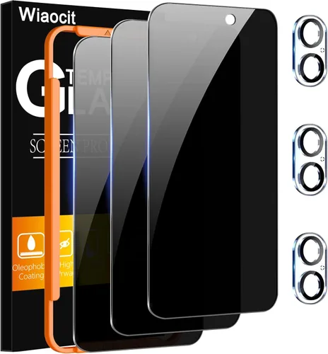 Miniatura 20 de Wiaocit 3 Pack Tempered Glass Screen Protector for iPhone 13 Pro with 3 Pack Camera Lens Protector, 9H Hardness, Bubble Free, Case Friendly