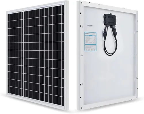 Miniatura 2 de Renogy Panel solar monocristalino de 50 vatios y 12 voltios (diseño compacto) y soportes Z de montaje en panel solar, construcción ligera