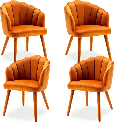 Miniatura 17 de chairus Juego de 2 sillas de comedor de terciopelo, modernas tapizadas de mediados de siglo, cómodos sillones decorativos para dormitorio, cocina