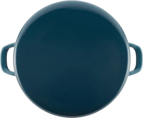 Miniatura 4 de Rachael Ray Olla esmaltada en acero con tapa, 12 cuartos de galón, azul marino y cacerola antiadherente 12020 Create Delicious con colador y tapa, 3