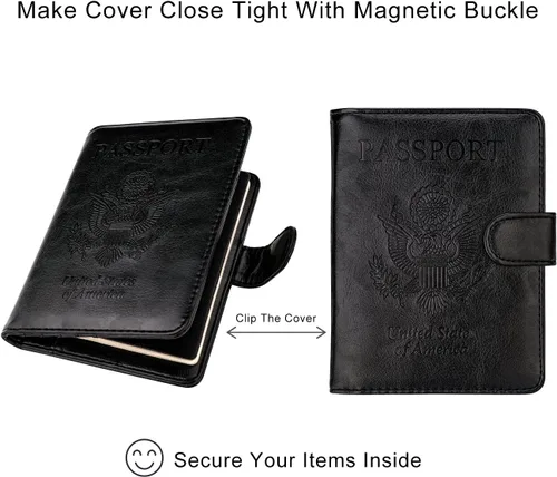 Miniatura 5 de WALNEW Funda para pasaporte de viaje, pasaporte, tarjetero, cartera