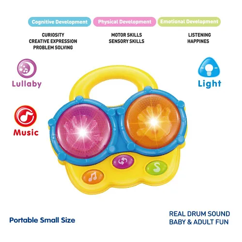 Miniatura 6 de WEofferwhatYOUwant Juego de instrumentos musicales para bebés – Piano, batería Bongo y guitarra – Proyector de juguetes iluminados para bebés de 6