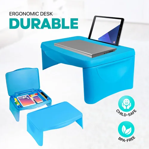 Miniatura 7 de MAVOCRAFT Bandeja Plegable para Niños con Almacenamiento - Escritorio Portátil de Regazo para Niños y Adultos - Escritorio de Regazo para Niños