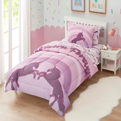 Miniatura 23 de Juego de ropa de cama para niños en una bolsa para niños y niñas, juego de sábanas impresas y edredón, individual, Waterbury Marble Mármol Waterbury