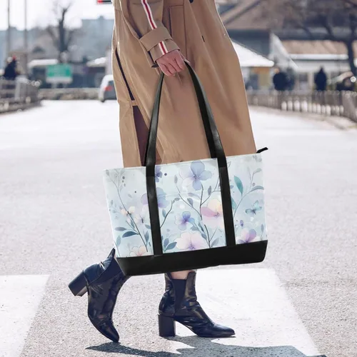 Miniatura 6 de Simple Fresh Blue Flower Bloom professional tote laptop bag for women with zipper work tote bags with lunch maletin ejecutivo para mujer